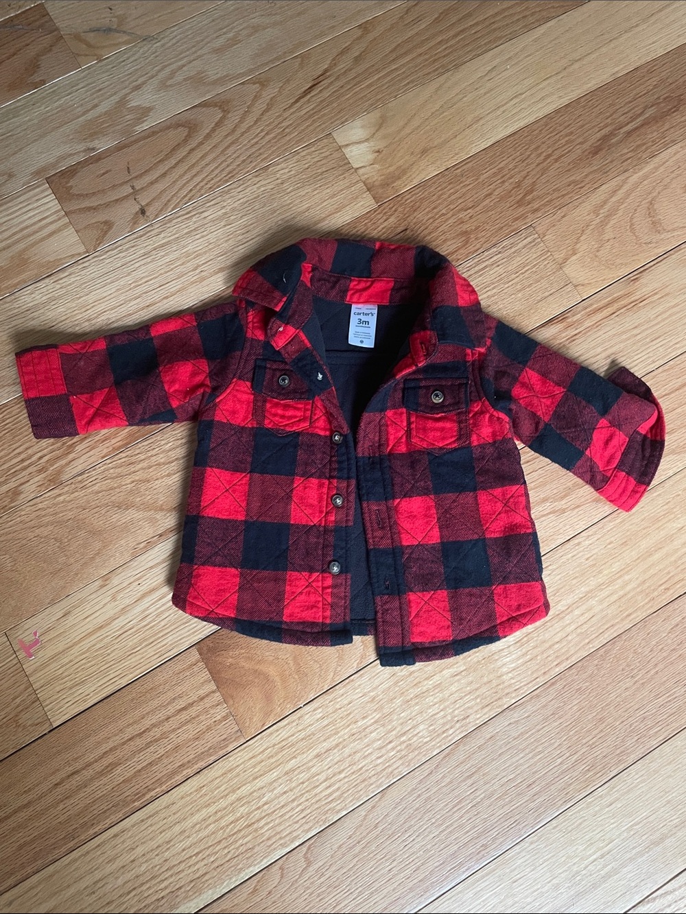 Carter's Red and Black Buffalo Plaid Infant Flannel Jacket